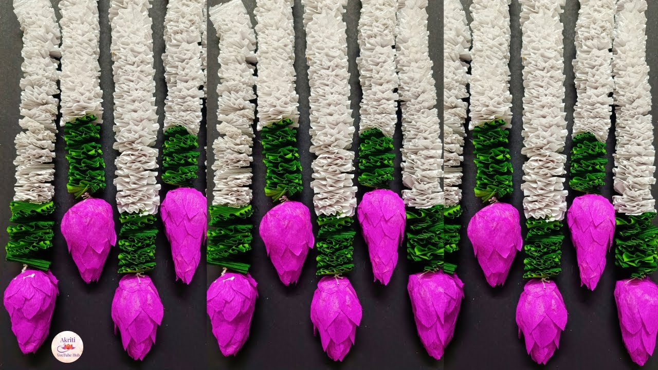 DIY Paper Lotus Bud Hanging Toran for Background Decoration|Festival Decor|Ganpati Decoration Ideas