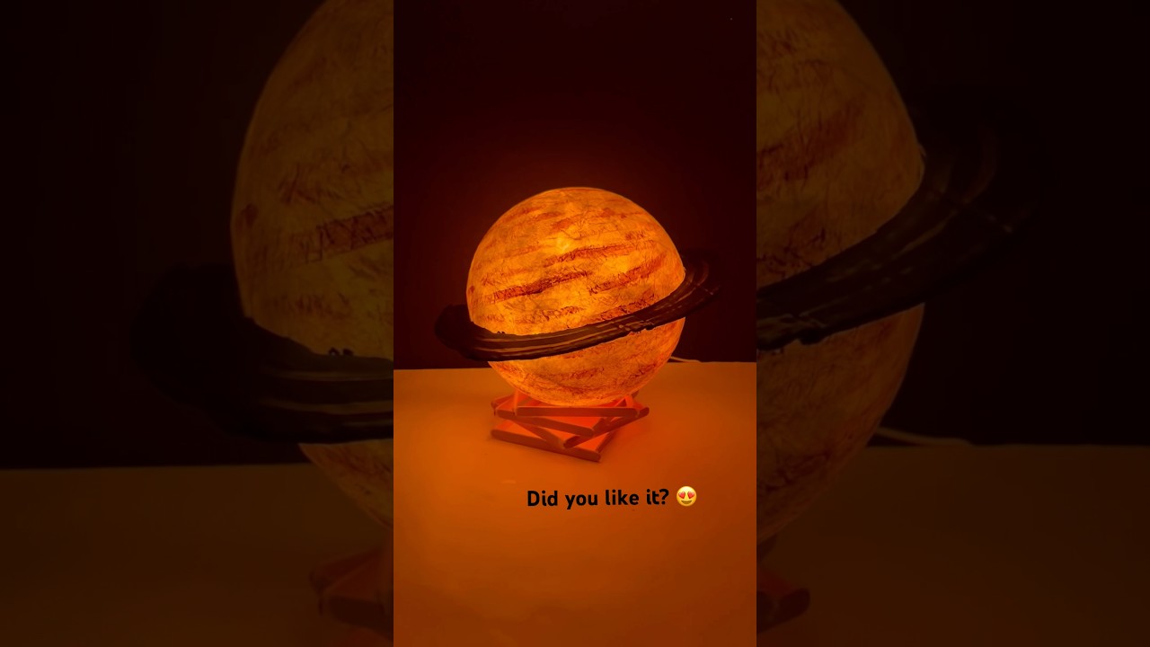 Saturn Balloon Lamp DIY 🪐&hearts;️ #shorts #art #diy #craft #doityourself #saturn #youtubeartist