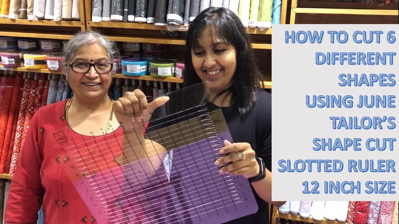 Cutting Shapes using June Tailor's Shape Cut 12 Inch Slotted Ruler