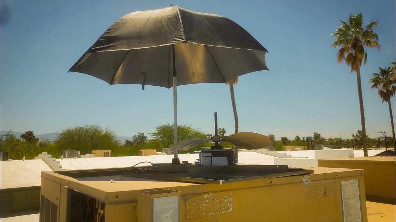 DIY MAGNETIC BASE UMBRELLA. #hvac, #magnetumbrella, #apartmentmaintenance