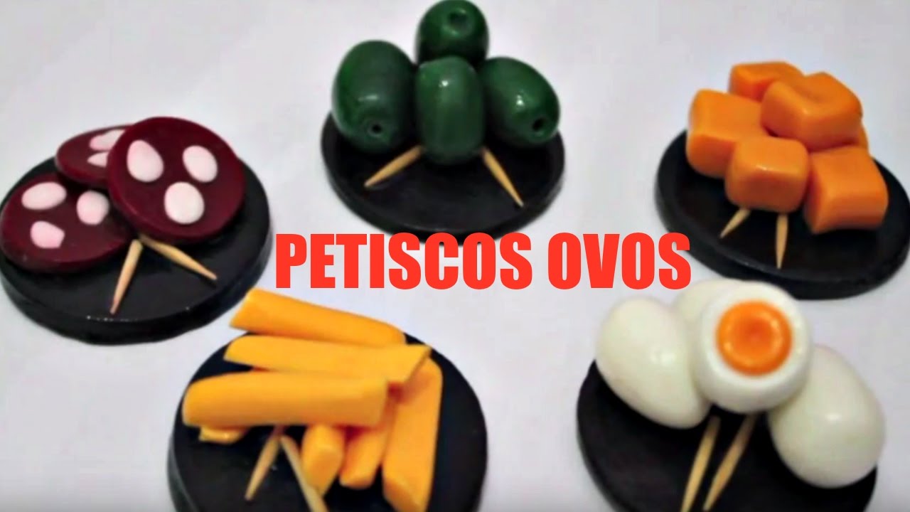 🎬COMO FAZER🍢 PETISCOS OVO DE CODORNA EM BISCUIT🧀FIMO🎨 PASSO A PASSO❤️