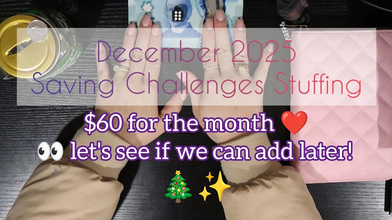 LET'S GET THIS MONEY💲DECEMBER SAVINGS CHALLENGE BINDER STUFFING 😍💰 maria talks money💸