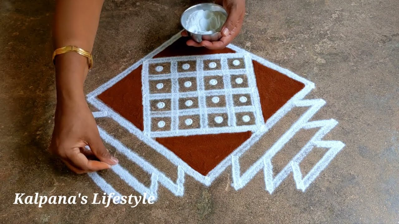 Chithirai theruveza special flowers padi kollam Easy rangoli design pandaga muggulu