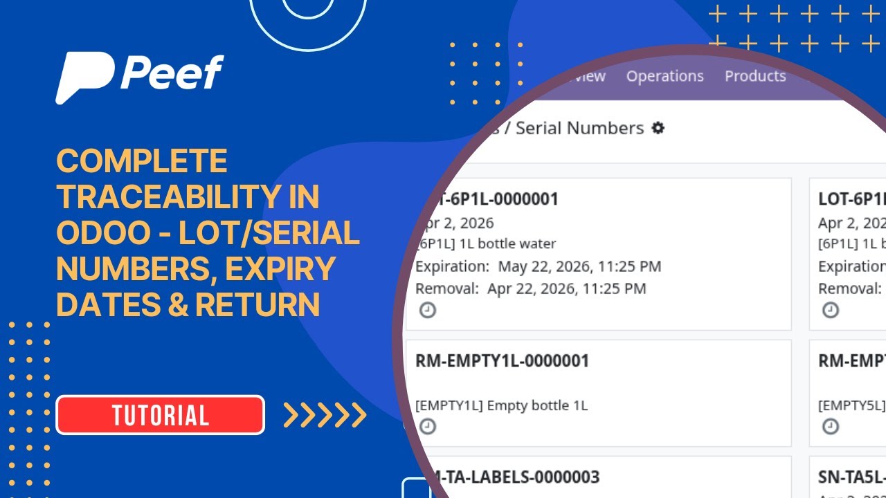 Complete traceability in Odoo - lot/serial numbers tracking, expiry dates & return
