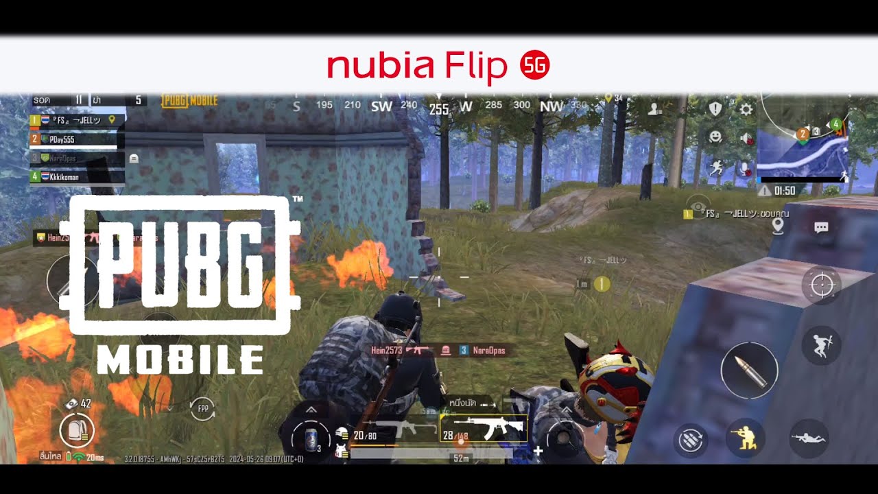 nubia Flip 5G ทดสอบ PUBG Mobile