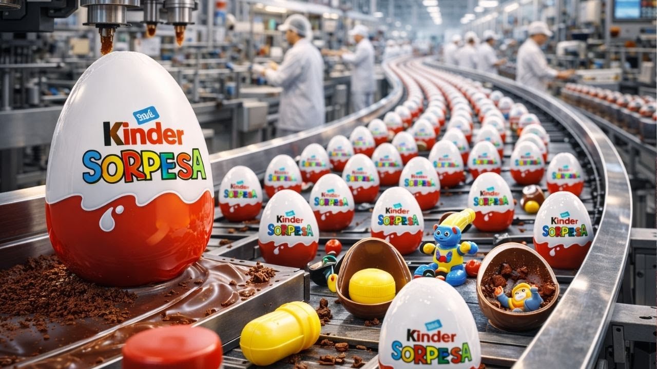 COME si fa Kinder Sorpresa 🥚 | PROCESSO INDUSTRIALE di produzione di MILIONI di Kinder Sorpresa