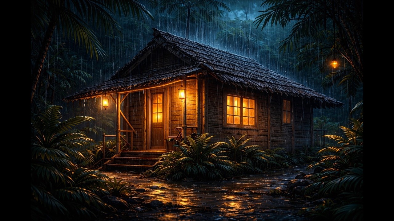 Fall Asleep in 3 Minutes 🌧️ Tropical Night Rain