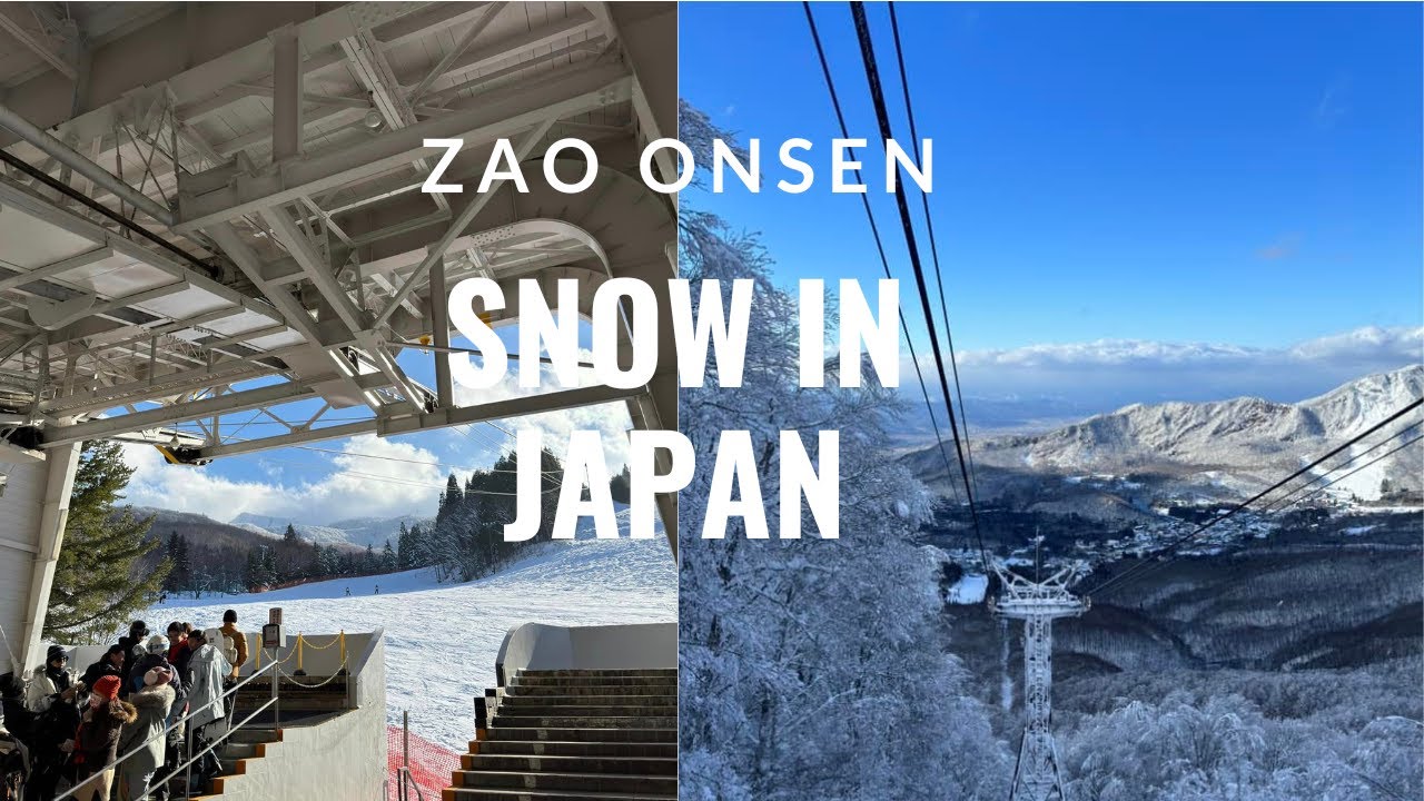 snowy japan at zao onsen | skiing, cable car ride below -1°C snowing winter wonderland