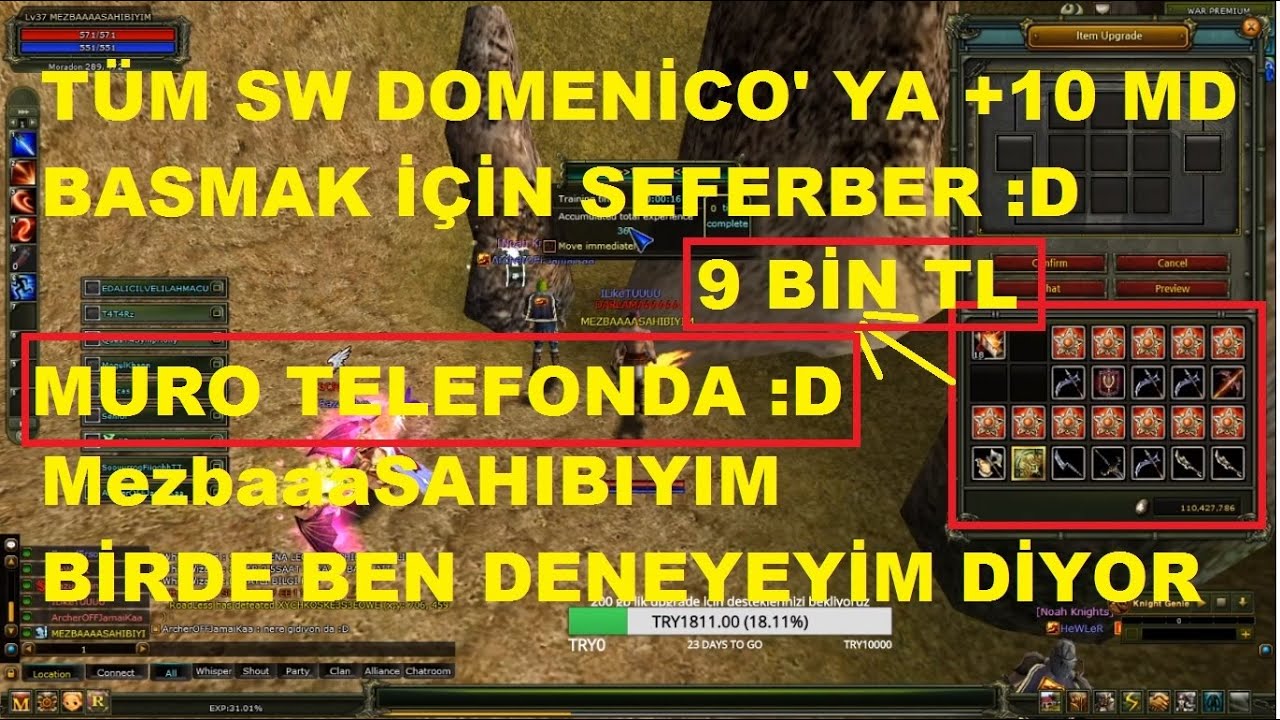 MezbaaaSAHIBIYIM - Domenico' ya +10 Md Basmak İ&ccedil;in Altar Seferber Oldu :D - Knight Online