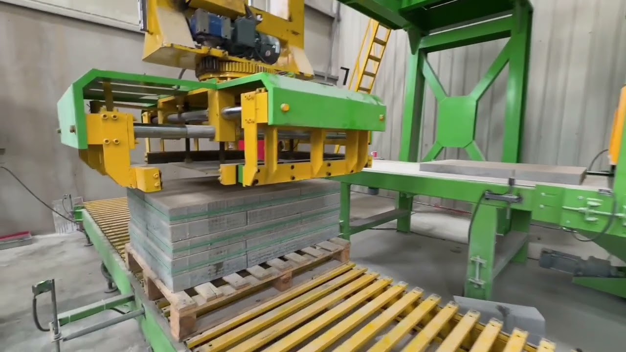 automatic shot-blasting machine for surface  treament of concrete pavers 