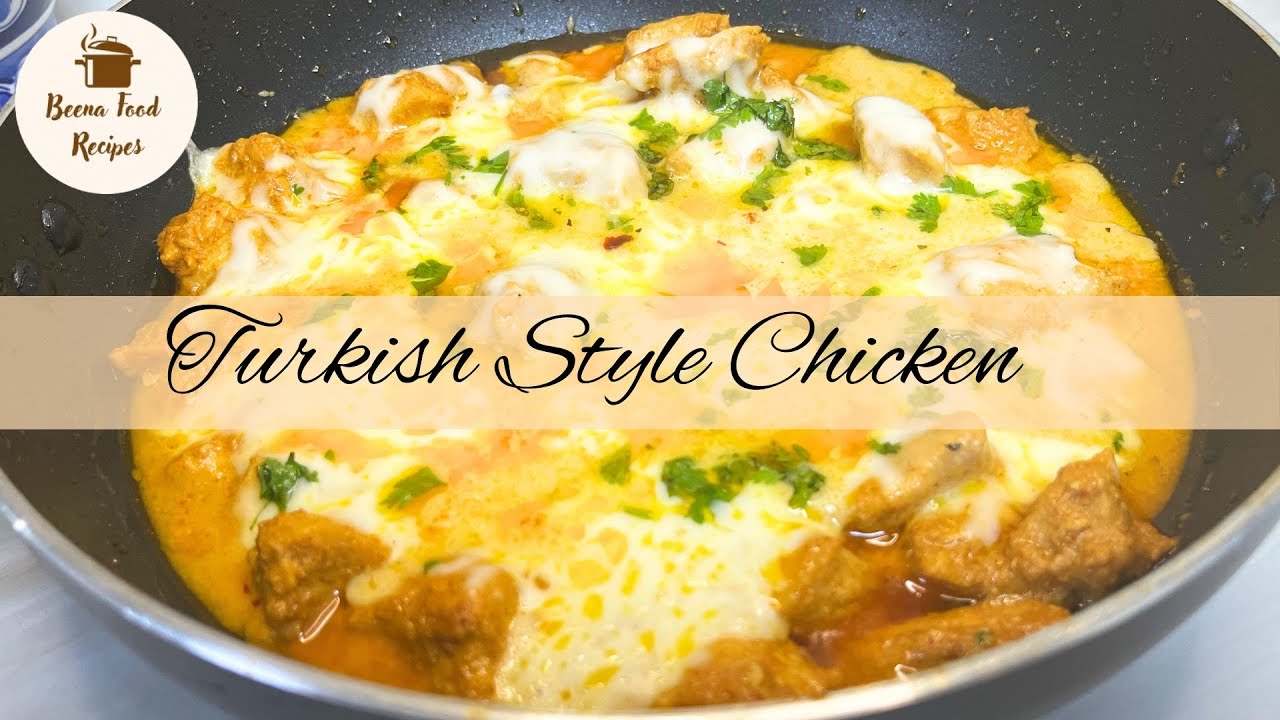 Turkish Style Chicken Recipe/ Cheesy Chicken With White Sauce 