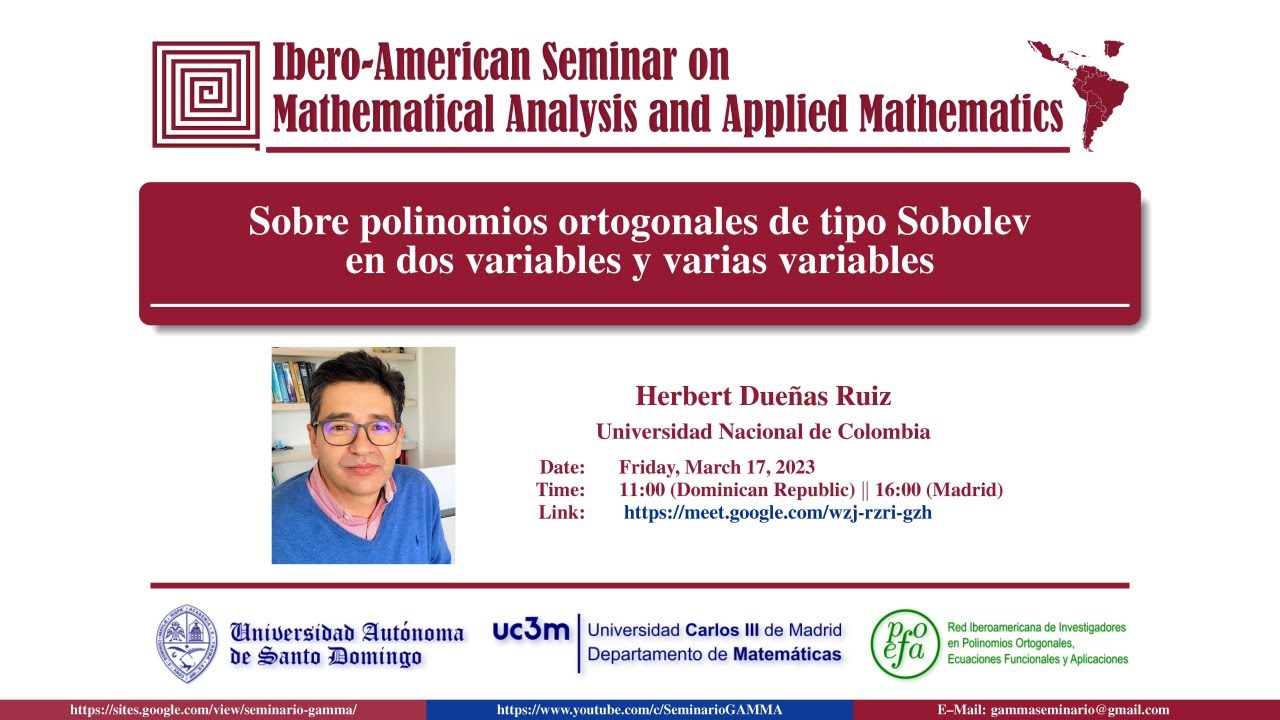 Polinomios ortogonales de tipo Sobolev en dos variables y varias variables, Herbert Dueñas Ruiz