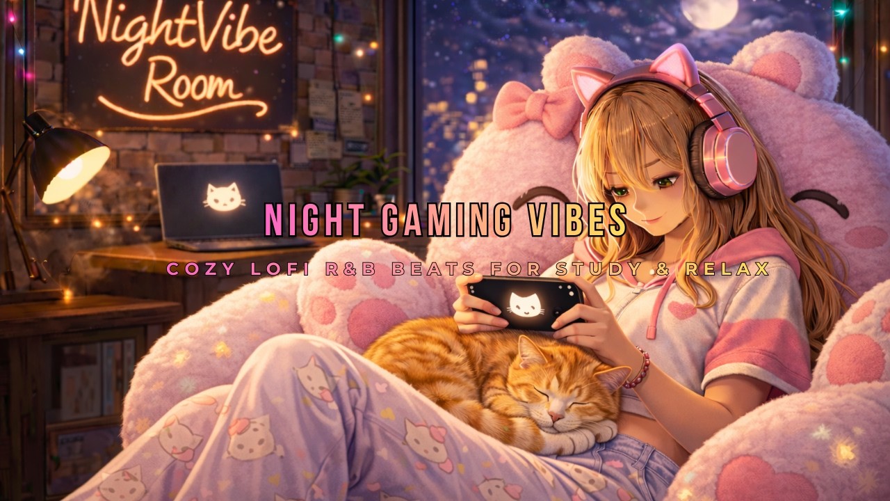 Late Night Chill with Ellie 🎮 Cozy LoFi R&B Beats for Study & Relax