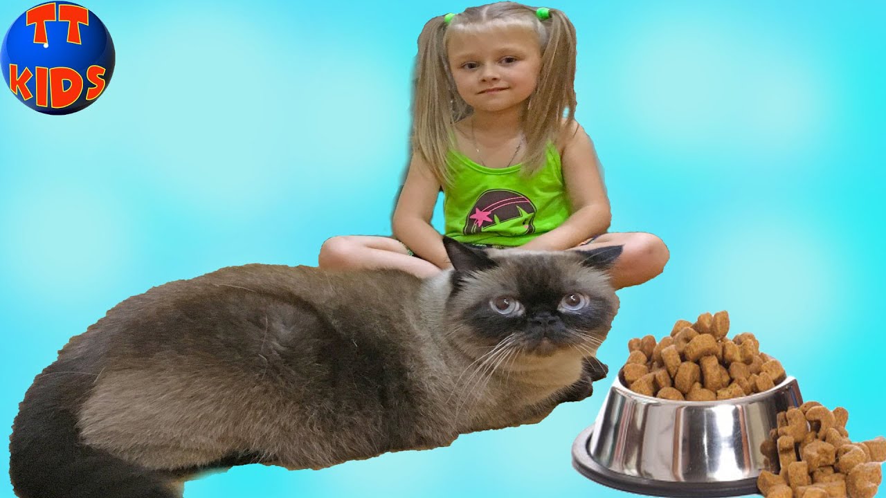 ВЛОГ Едем в гости ПОДАРКИ для КОТА Играем с Огромным Котом Видео для детей Big Cat