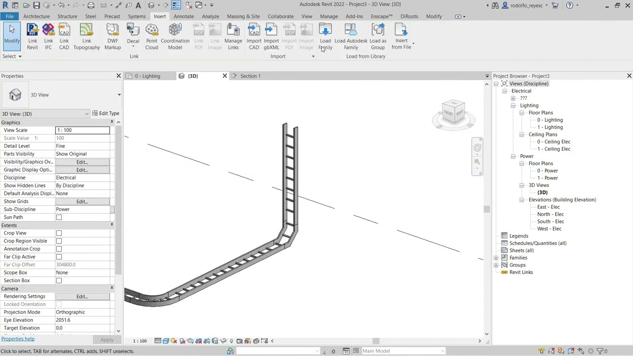 Modelamiento de escalerillas eléctricas con Revit video 1 de 2