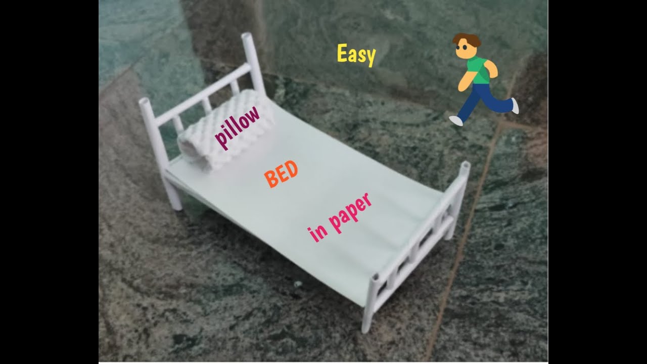 DIY TINY PAPER BED#tiny#bed#dollbed#hospitalbed#craftmedia#artstrategy#craftidea#paperpillow#mattres