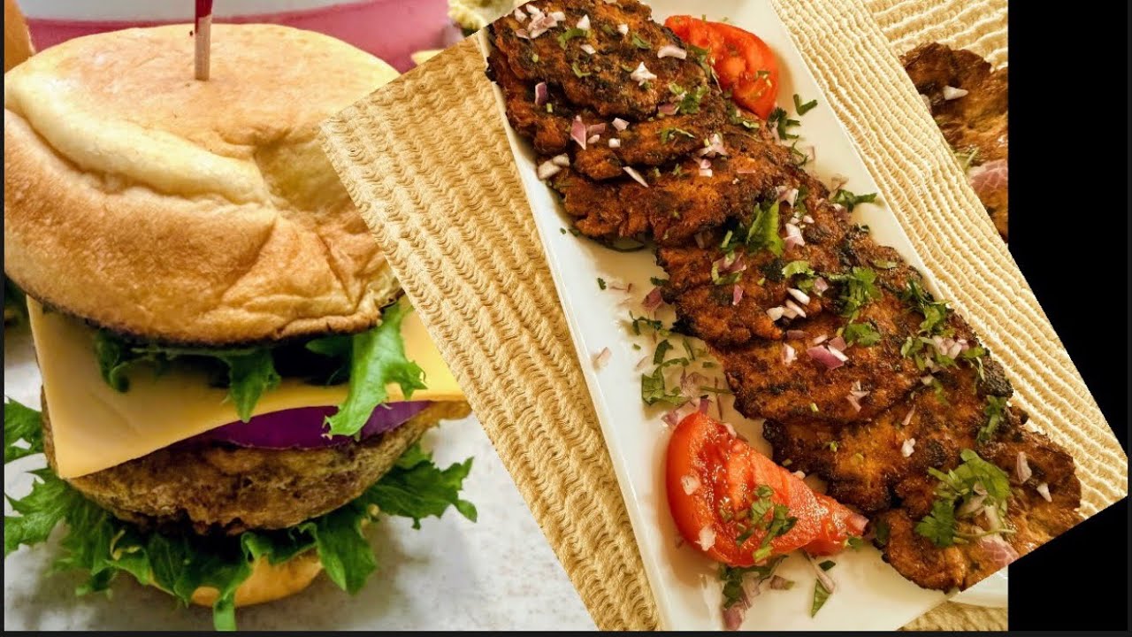 Iftar recipes (mini shami cheese burger+ chicken kabab)