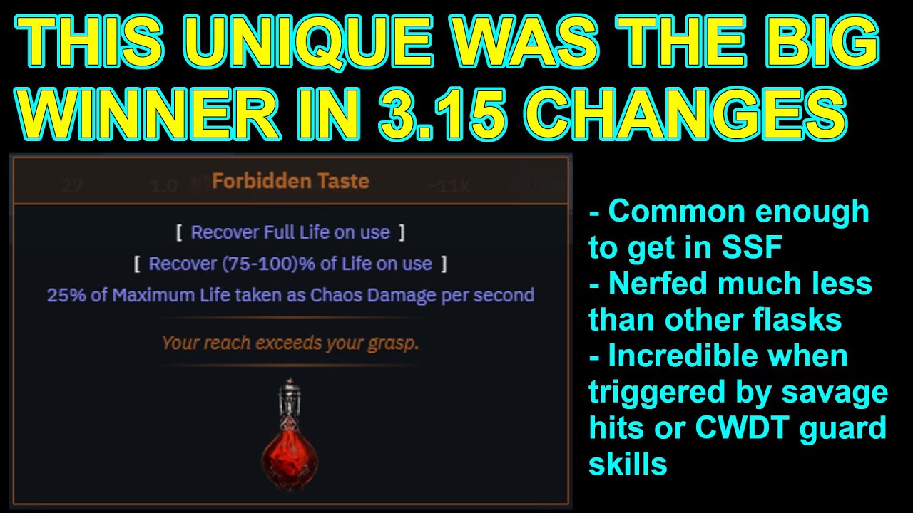 Endgame Uniques Series - Forbidden Taste - The Life Flask You Can Now Automate - Path of Exile POE