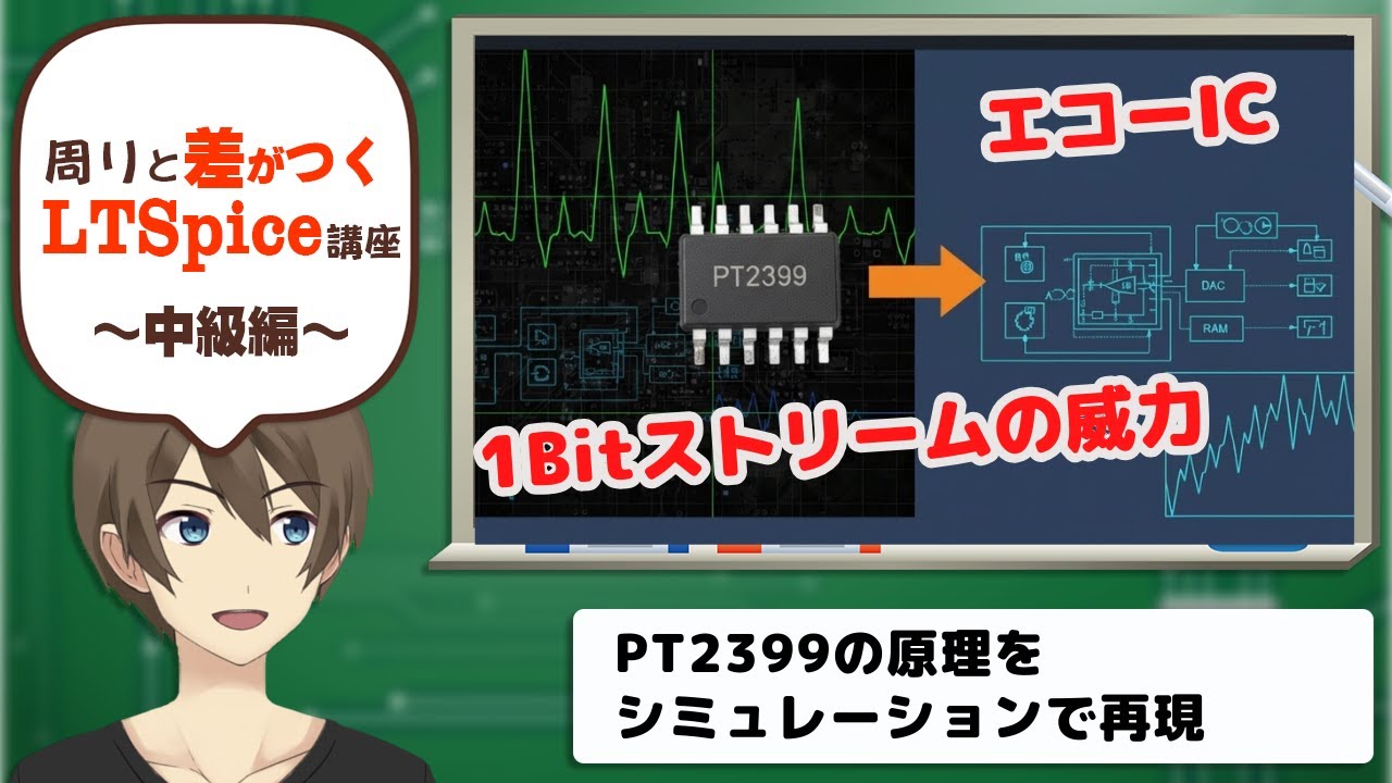 【伝スパ】LTSpiceで調べる エコーIC PT2399徹底解剖 ハイサンプリングADCによる1bitストリーム化の正体