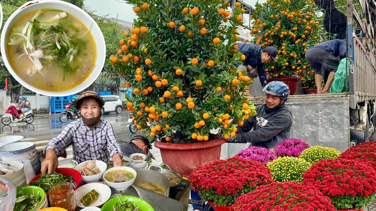 Nha Trang: Điểm Tập Trung HOA TẾT | Thời Tiết Mưa Lạnh & Tô Cháo Bò Ấm Bụng 