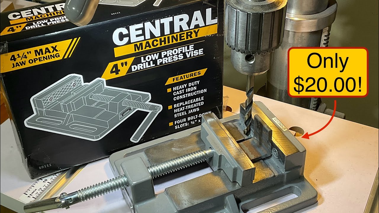 Review of The Central Machinery 4” Low Profile Drill Press Vise / Only $20.00!