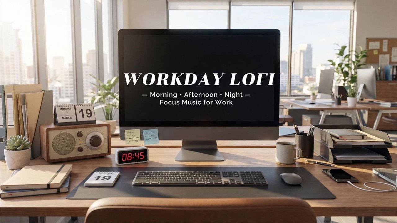 Workday Lofi — Morning to Night Focus Mix | Office Productivity & Deep Work Music