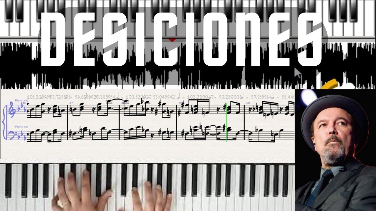 DESICIONES Rubén Blades | salsa PIANO tutorial REGALO | MIDI sheet Music