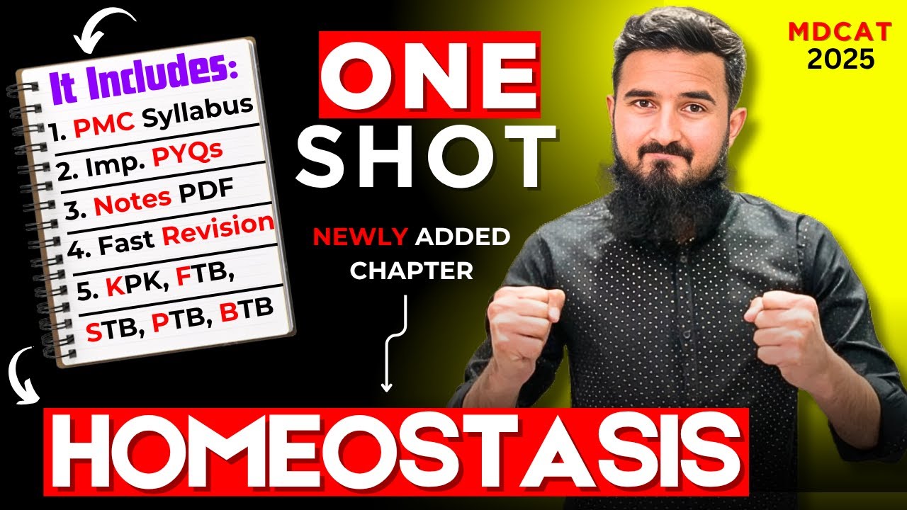 Homeostasis In One Shot By Sir Samiullah|MDCAT Lecture | Newly Added Chapter in PMDC Syllabus 2025 ✅