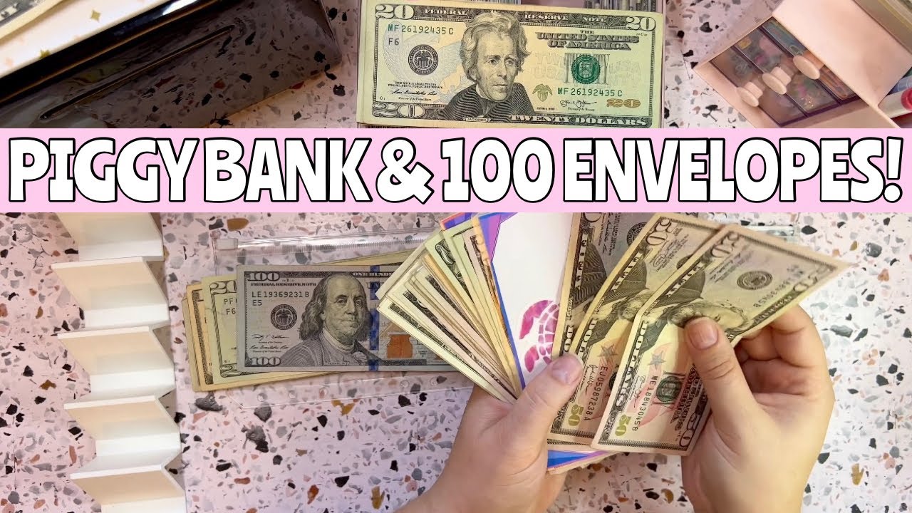 CASH STUFFING PIGGY BANK & 100 ENVELOPE BOX! | Reallocating Savings Challenges Part 2!