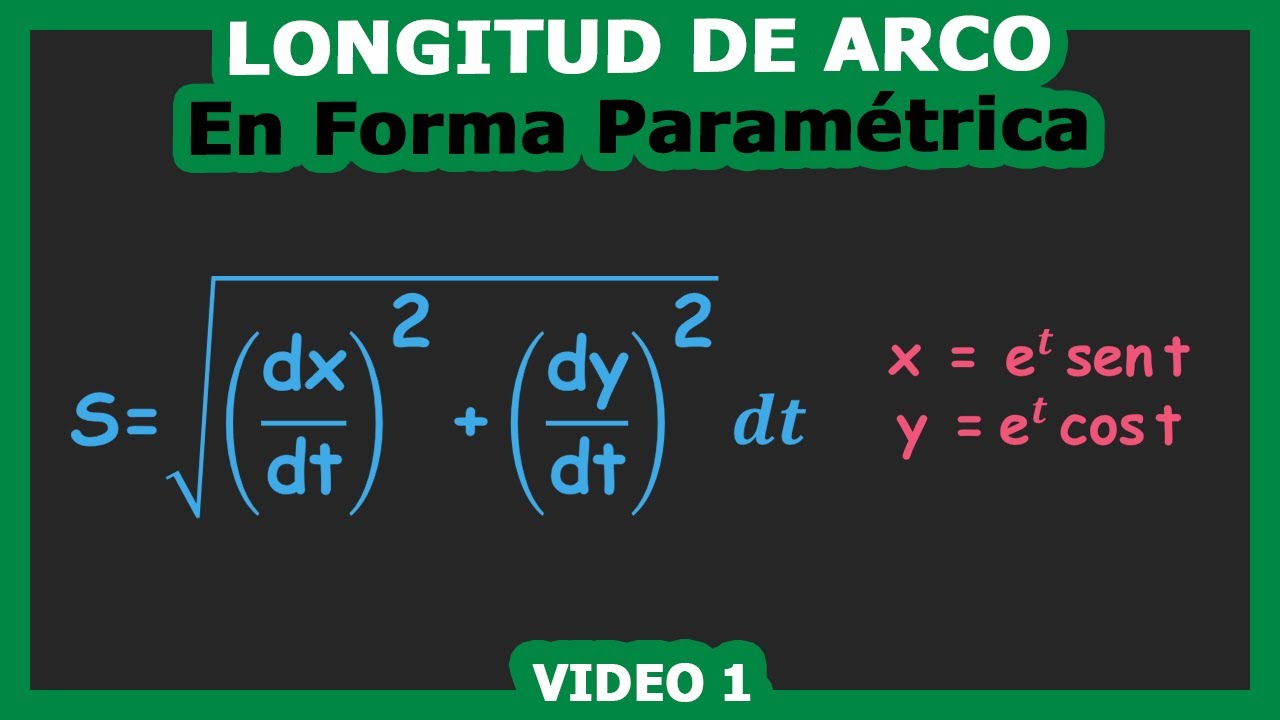 📐 Longitud de Arco de una Curva en Forma Paramétrica | Video 1