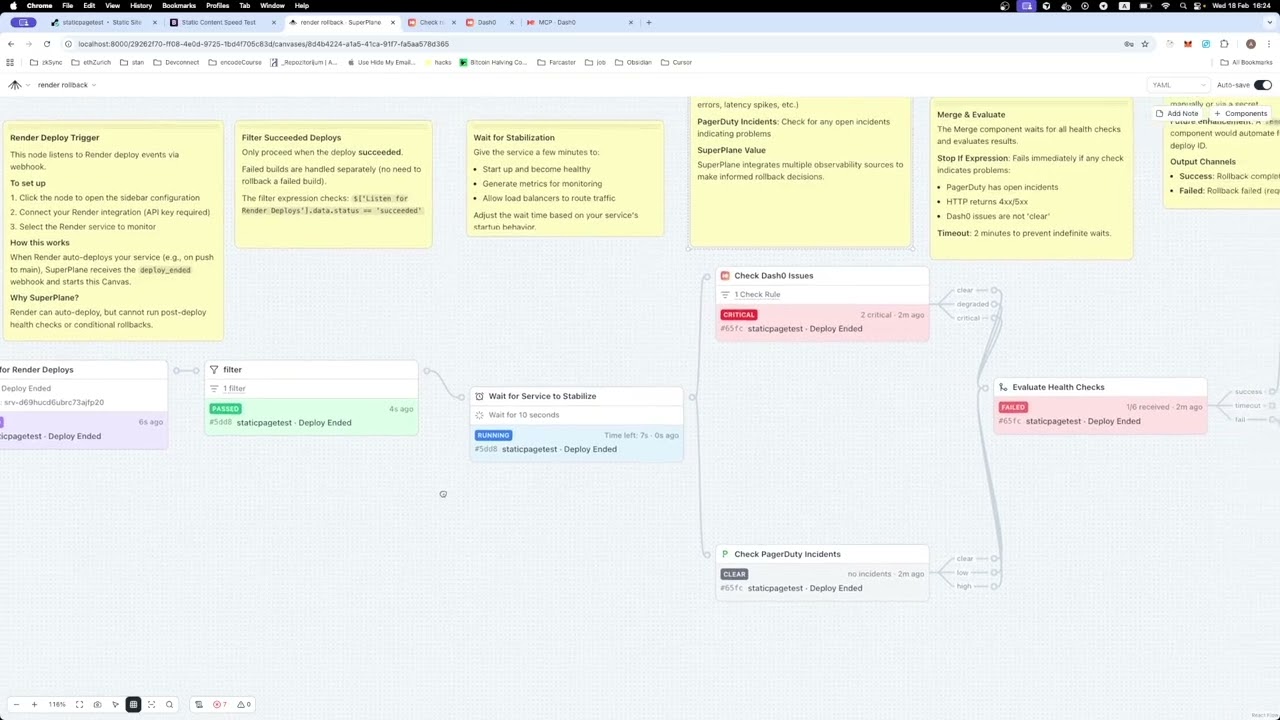 Automated Rollback of Render Deployments through SuperPlane