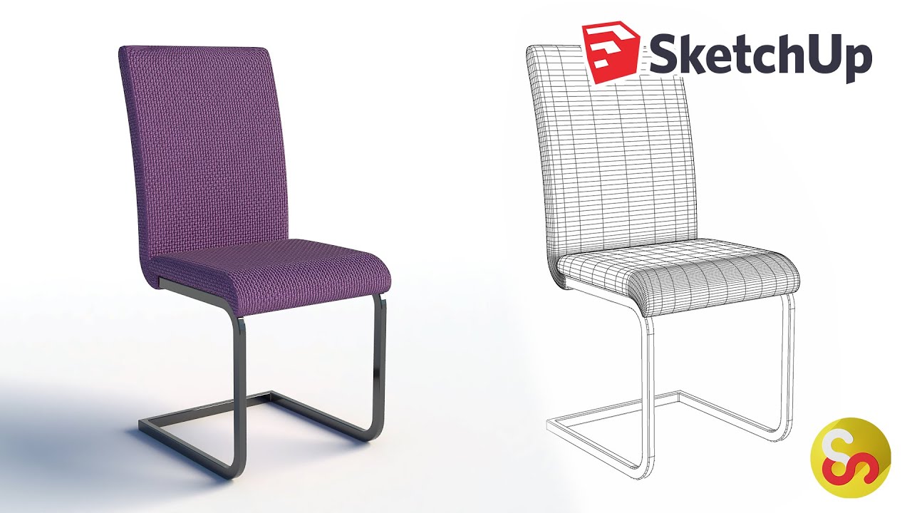 Modeling another dining room chair - Sketchup tutorial timelapse