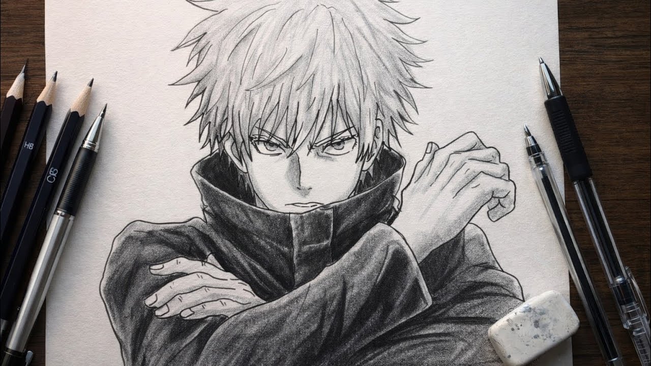 How To Draw Gojo Satoru Step by Step Easy | Anime Drawing Tutorial for Beginners