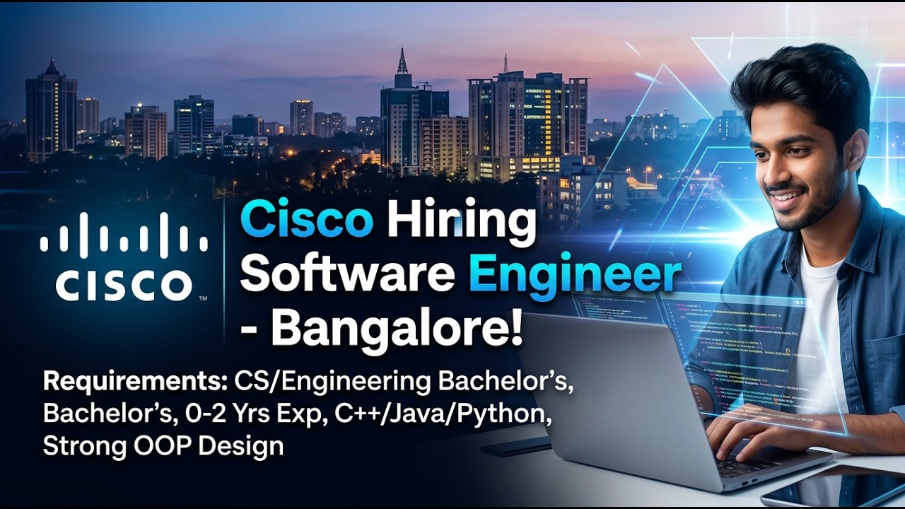 Cisco Software Engineer Job 2026 | C++ | Java | Python | Bangalore #career #jobs