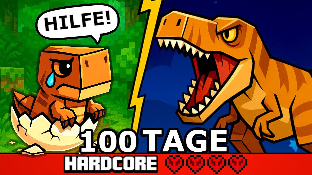 Ich habe 100 TAGE als ein T-Rex in Minecraft Hardcore überlebt!