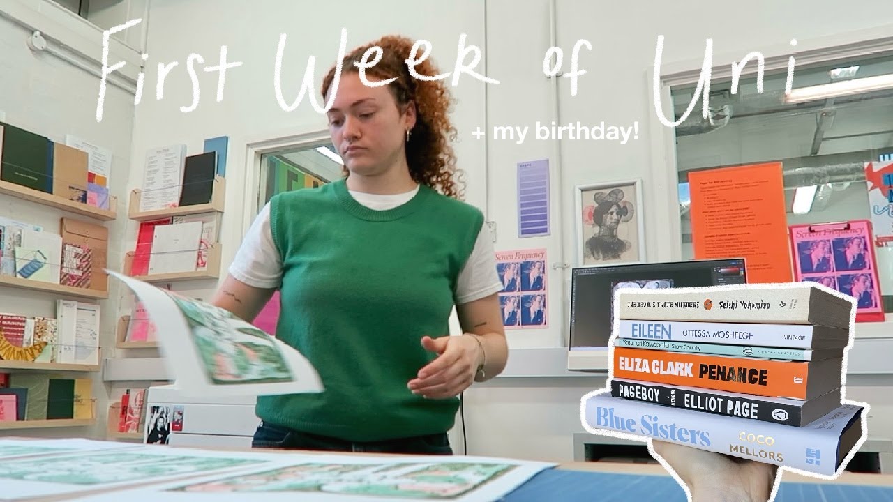 FIRST WEEK OF UNI 📚💻 art school studio vlog, work, friends + my birthday!