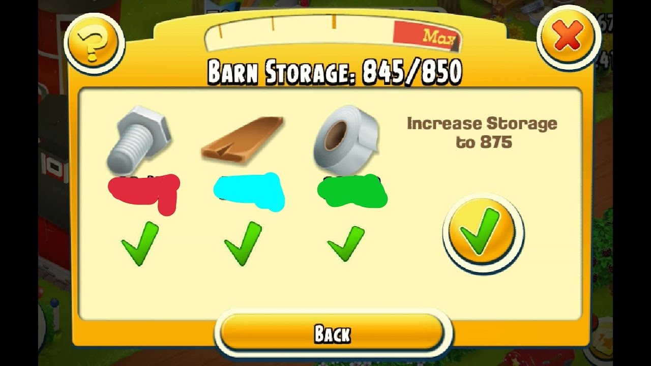 Hay Day gameplay - upgrade my barn storage