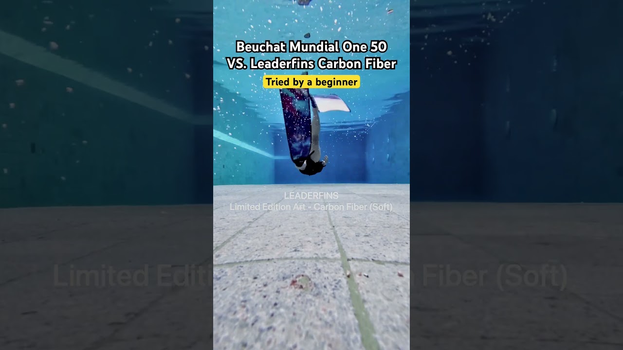 A beginner tried out the Beuchat Mundial One 50 and Leaderfins Carbon Fiber.