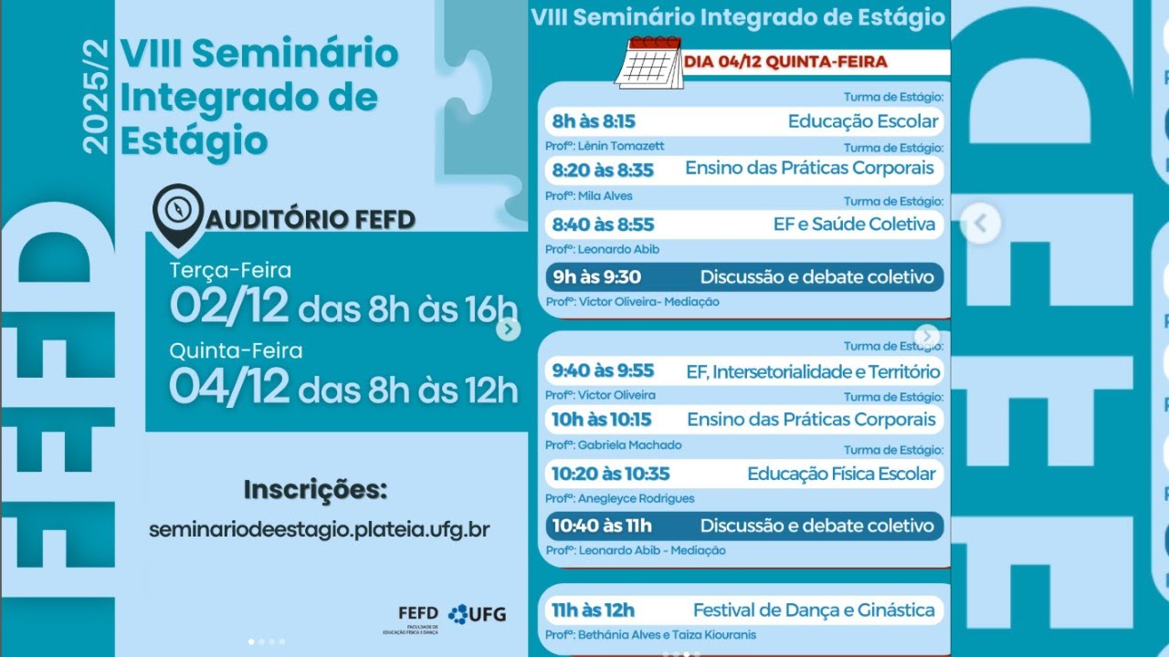 VIII Seminário Integrado de Estágio da FEFD