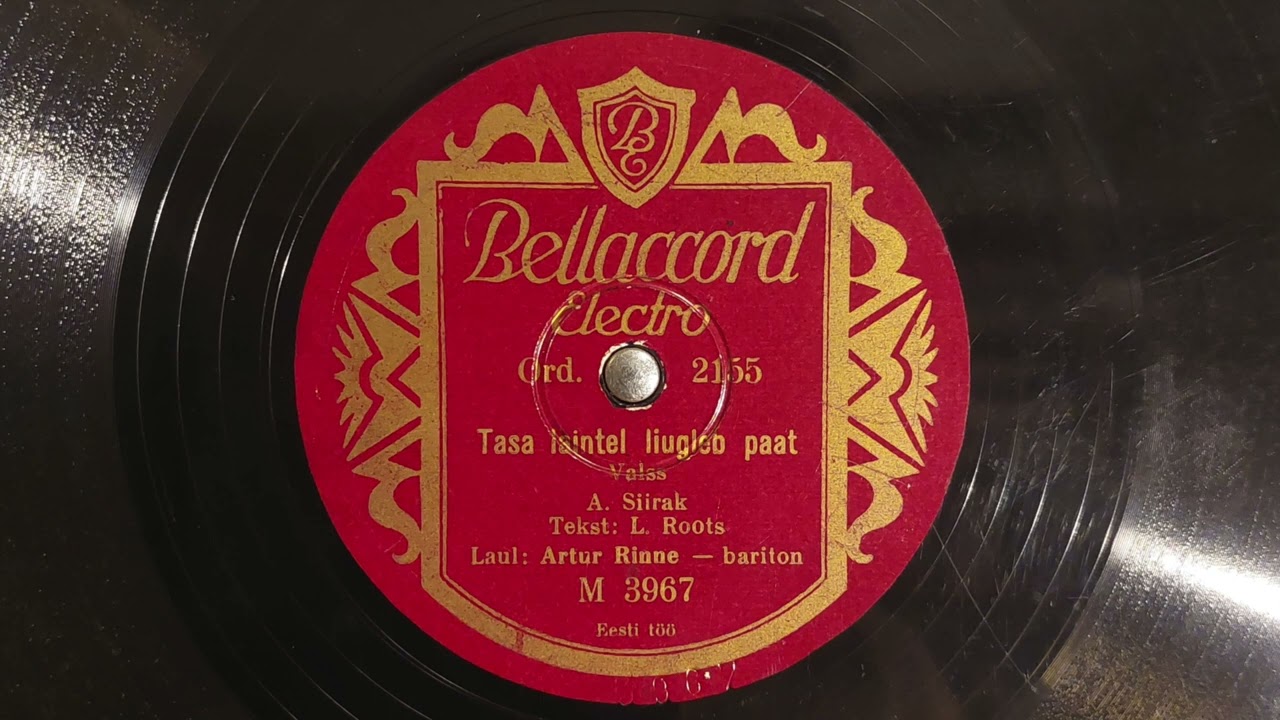 Artur Rinne - Tasa laintel liugleb paat (1935)