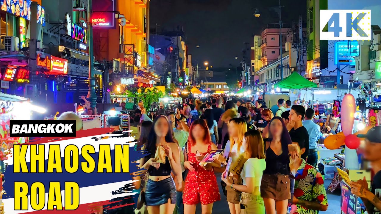 [4K] Khao San Road in Bangkok 🇹🇭 Walking Tour (Nightlife in Bangkok 2025)
