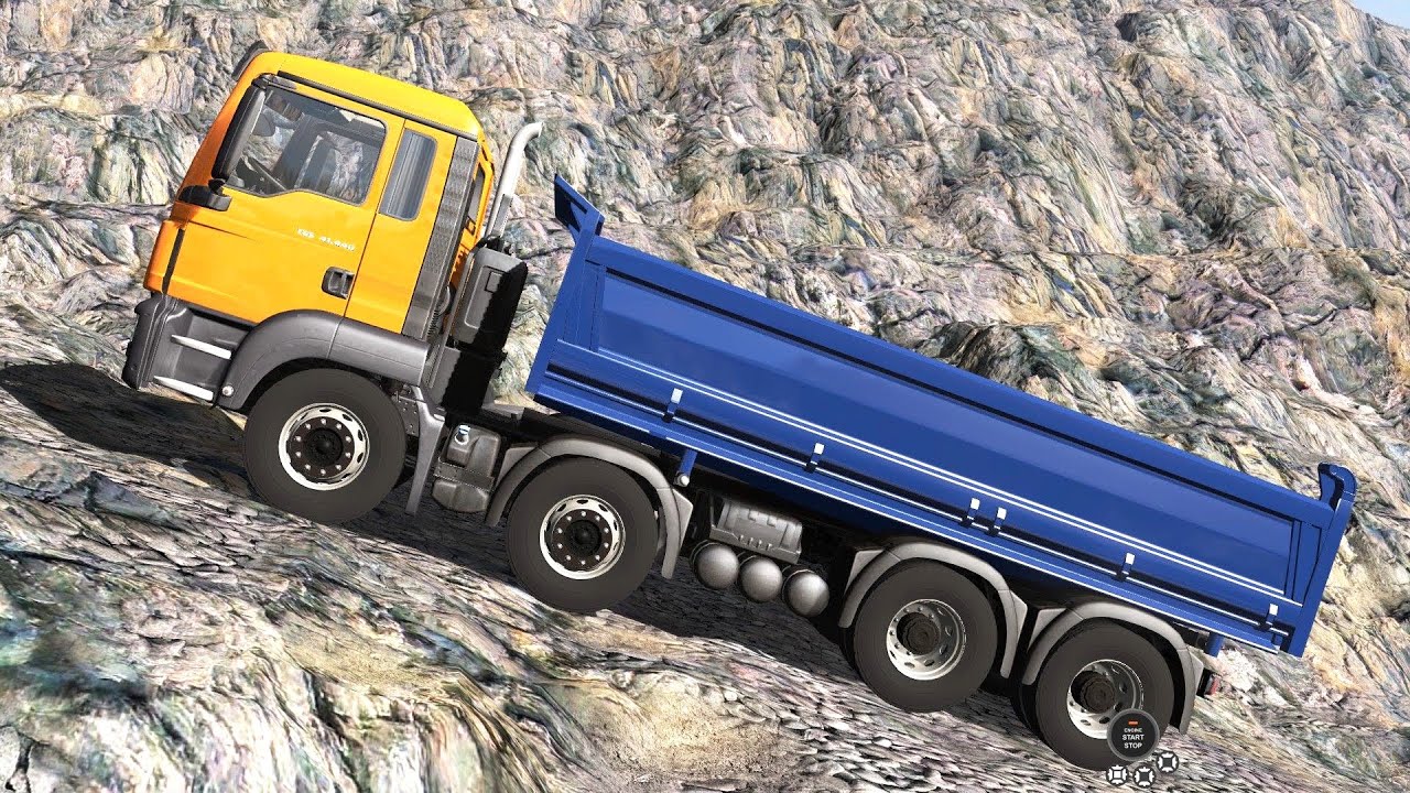 BeamNG Drive - 8x4 MAN TGS Dump Truck on the Test Area 54 Map