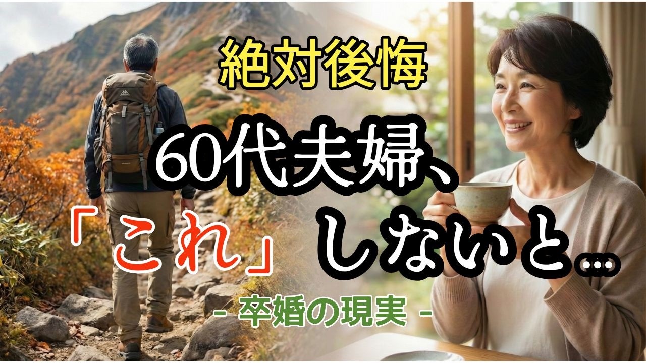 60代、夫婦で「これ」をしないと絶対に後悔します【卒婚の現実】