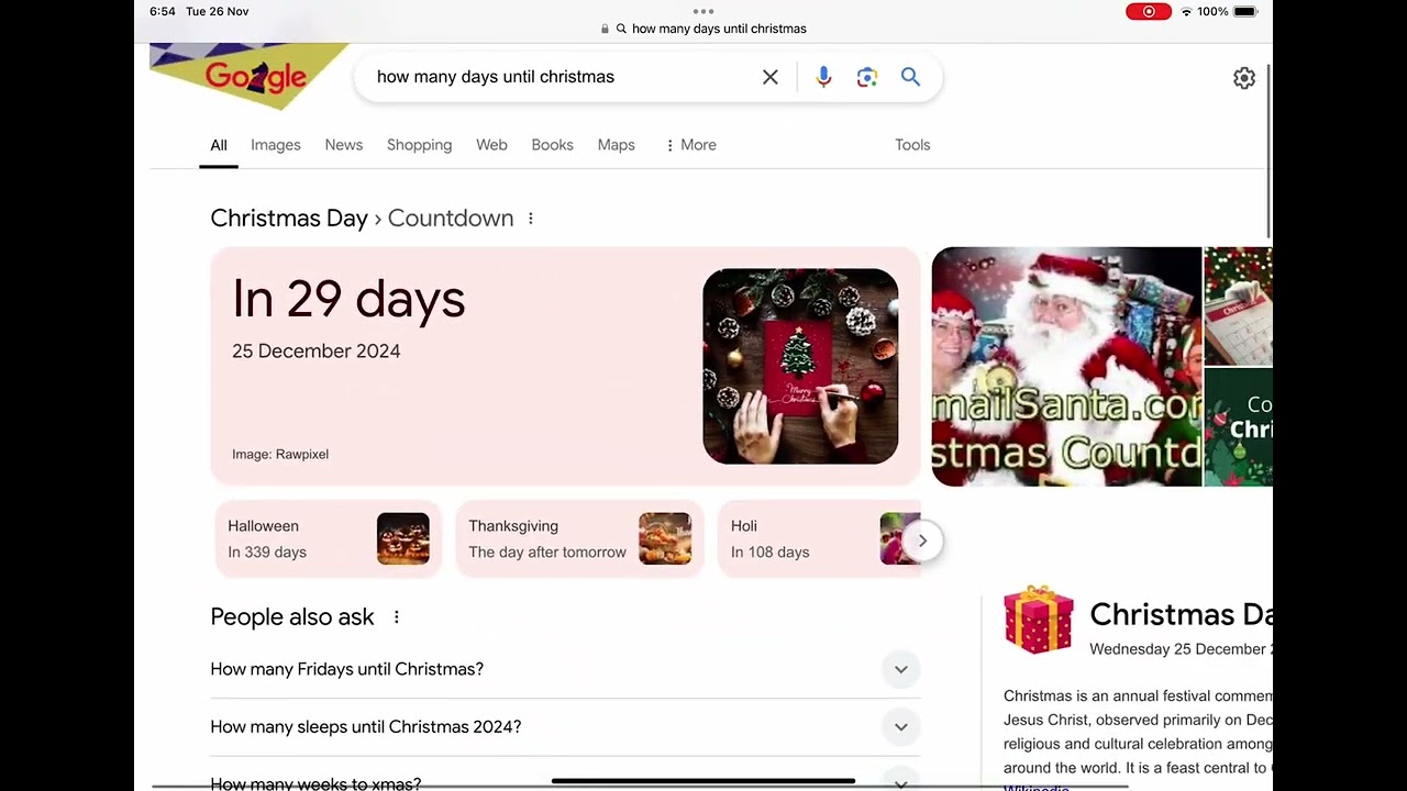How many days until Christmas countdown