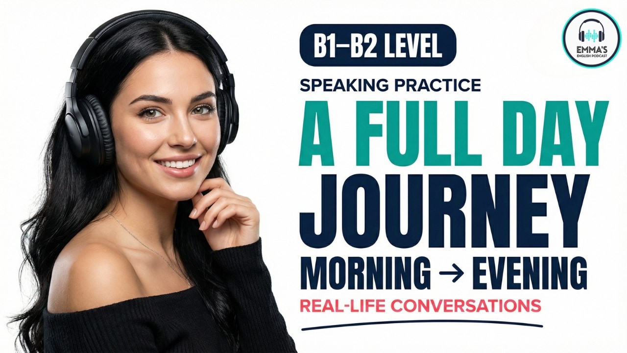 B1 to B2 English Speaking Practice: A Day Journey (Morning to Evening) | Emma’s English Podcast