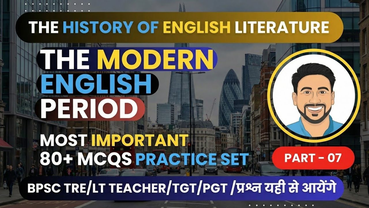 Modern English Period's MCQs | Top 80+ MCQs | History of English Literature(Part 7/8)