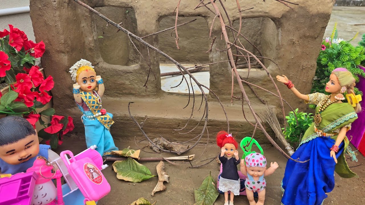 Barbie Doll All Day Routine In Indian Village/Radha's Story Part-723/Doll Cartoon||
