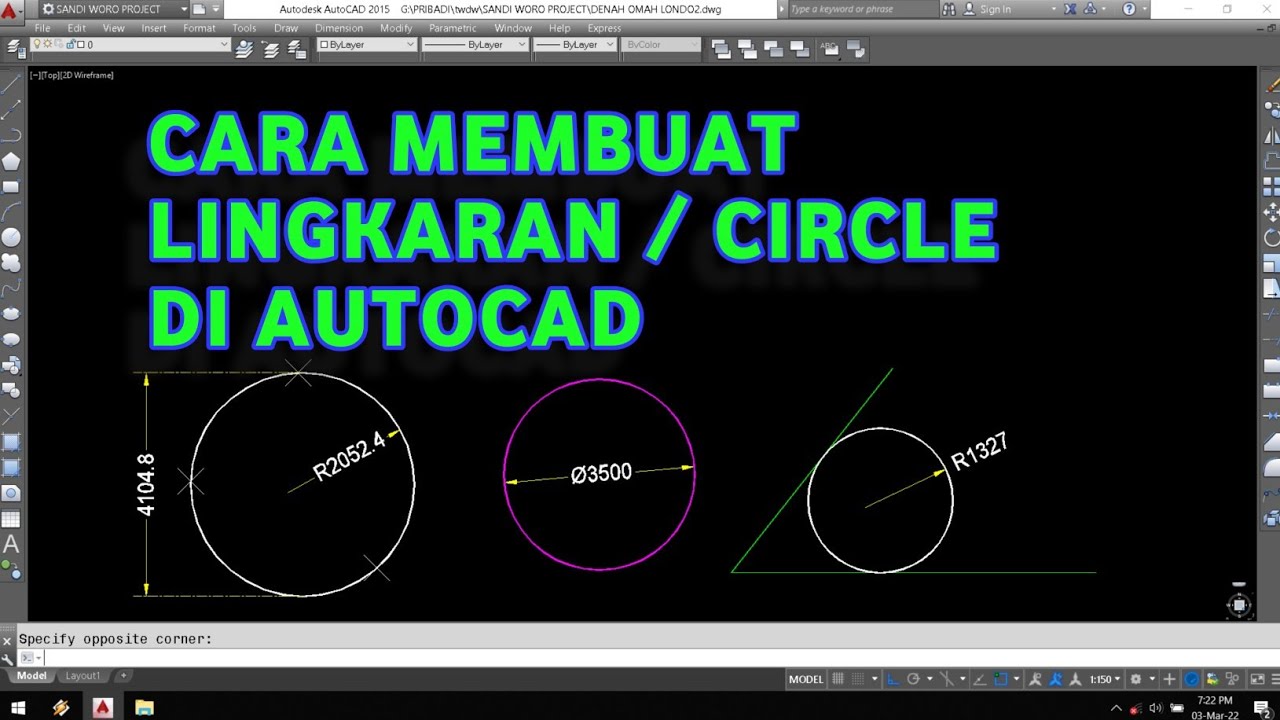 Cara membuat lingkaran di Autocad | how make circle