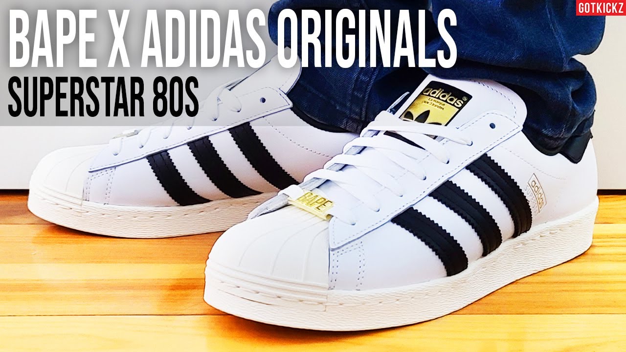 BAPE X ADIDAS ORIGINALS SUPERSTAR 80S on Feet, Close Up and Unboxing