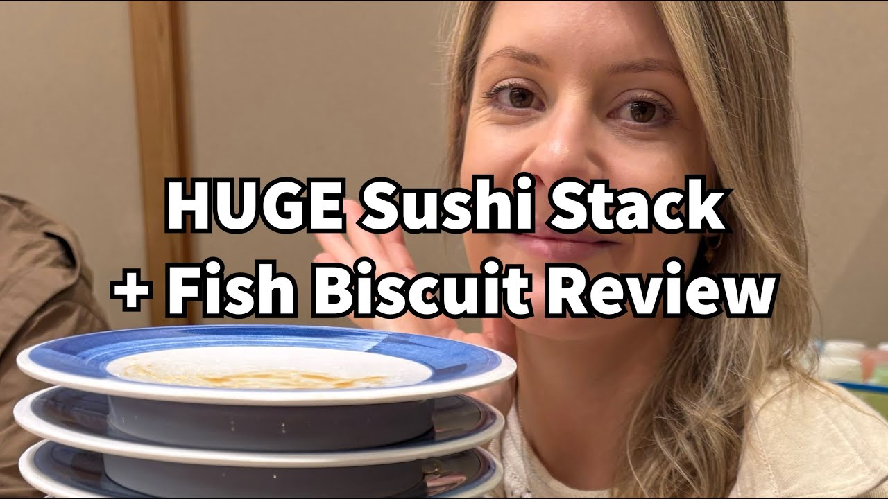 GIANT SUSHI TOWER Challenge in Japan!! 🗼 PLUS Emily reviews Fish Biscuits [Day 6]